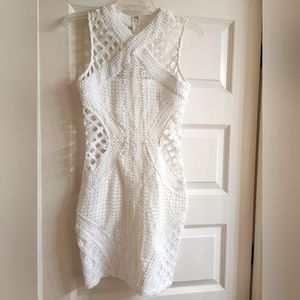 Sexy mini-midi dress with cut out and lace details. Thick Material+Quality